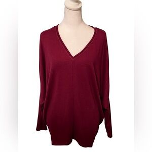 WHBM NWOT Tunic in Pinot Red size Petite Large